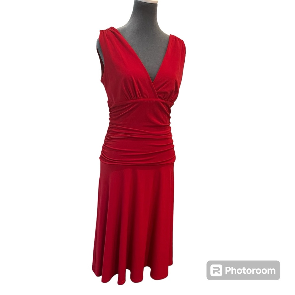 Polyester Spandex Ruched Waist Red dress! SZL